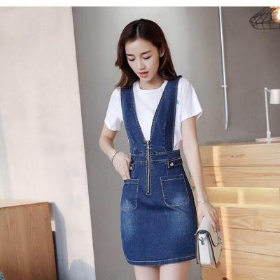 ĐẦM YẾM JEAN CỔ V DÂY KÉO TRƯỚC NGỰC - Y13